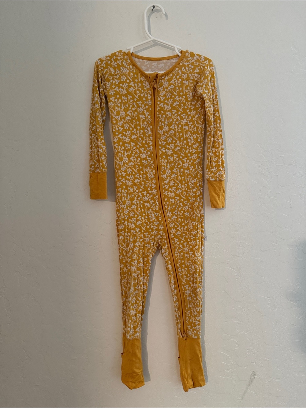 Little Sleepies Mustard Yellow Floral Zip Footed One-Piece